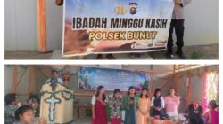 Polsek Bunut Gelar Minggu Kasih di BNKP Desa Merbau, Jemaat dan Polisi Tegakkan Harkamtibmas