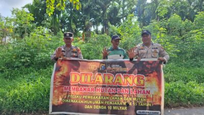 Sebar Maklumat Kapolda Riau, Polsek Kuala Kampar Ajak Warga Cegah Karhutla