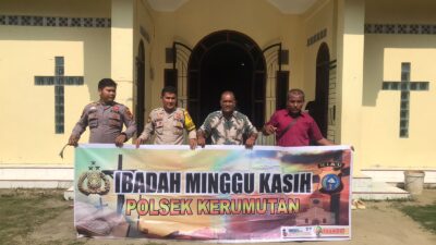 Minggu Kasih di Gereja St. Thomas, Polsek Kerumutan Dorong Keharmonisan Beragama