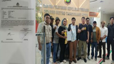 Ketua Projo Muda Kota Tangerang Halasson Sigalingging Melaporkan Salah Satu Akun Sosmed Ke Polres Metro Tangerang Kota