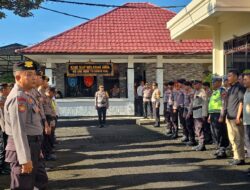 Sipropam Polres Karangasem Lakukan Absensi, Pengawasan dan Pengecekan Kegiatan Apel Serah Terima Tugas Jaga