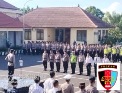 Sipropam Polres Karangasem Melaksanakan Pengawasan dan Absensi Apel pagi Personil Polres Karangasem