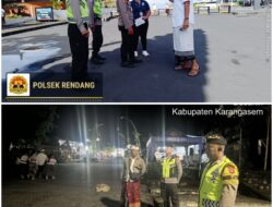 Personil Polsek Rendang Polres Karangasem, Berikan Pengamanan Karya IBTK Pura Besakih