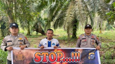 Polsek Teluk Meranti Gencarkan Sosialisasi Maklumat Kapolda Riau, Cegah Karhutla di Perkebunan Warga