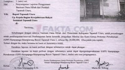 Dana Hibah Rp20 Juta untuk Gereja di Sitampurung Diduga “Raib”, Sempat Diserahkan Simbolis namun Tak Pernah Diterima Panitia
