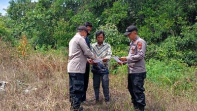 Patroli Karhutla, Polsek Pangkalan Lesung Sosialisasikan Larangan Membakar Lahan