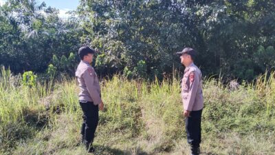Polsek Pangkalan Kuras Gelar Patroli Karhutlah Cegah Kebakaran Lahan