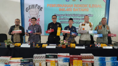 BEA CUKAI LANGSA LAKSANAKAN PEMUSNAHAN ROKOK ILEGAL SENILAI RP1,29 MILIAR