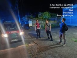Cegah dan Antisipasi Tindak Kriminalitas Malam Hari, Polsek Bebandem Intensifkan Blue Light Patrol Sasar di Beberapa Titik Rawan