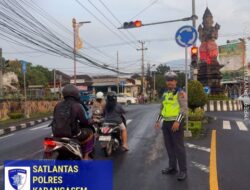 Pastikan Ketertiban dan Kelancaran Arus Lalulintas, Personil Lantas Lakukan Gatur Pagi di Ktl 1 Subagan