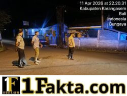 Pastikan Kamtibmas Desa Bungaya Tetap Kondusif, Personil Polsek Bebandem Intensifkan Blue Light Patrol