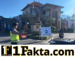 Satuan Lalulintas Polres Karangasem Berikan Pengamanan, Persembahyangan Ida Betara Turun Kabeh