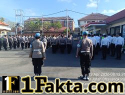 Sipropam Polres Karangasem Absensi dan Pengawasan saat Apel Jam Pimpinan 