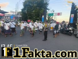 Pastikan Upacara Penyineban Berjalan Lancar, Personel Polsek Berikan Pengamanan di Sekitar Pura Pesamuhan