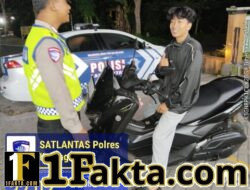 Tekan Angka Lakalantas dan Kamtibselcarlantas, Unit Turjagwali Satlantas Polres Karangasem Laksanakan Patroli Barcode dan Blue Light