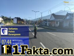 Satuan Lalulintas Polres Karangasem Berikan Pengamanan di Area Ida Betara Turun Kabeh