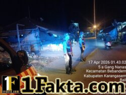 Jaga Kondusifitas Situasi Kamtibmas, Polsek Bebandem Gelar Blue Light Patrol Hingga Dini Hari