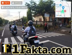 Personel Sat Samapta Polres Karangasem Laksanakan Strong Point Pagi di Sejumlah Titik Jalan Ngurah Rai, Amlapura