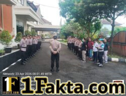 Jelang Pergantian Tugas Piket di Mako, Sat Lantas Polres Karangasem Laksanakan Apel Serah Terima Tugas Jaga