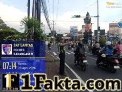 Pastikan Ketertiban Dan Kelancaran Arus Lalulintas, Personil Lantas Lakukan Gatur Pagi di Ktl 1 Subagan