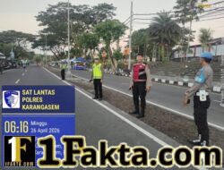 Pastikan Car Free Day Berjalan Lancar, Sat Lantas Polres Karangasem Amankan Jalur Jalan Veteran