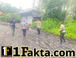 Jalan Utama Banjar Dinas Butus Rusak Parah dan Terendam Luapan Air, Kapolsek Bebandem Himbau Warga untuk Waspada