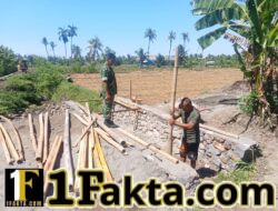 Kasdim 1615/Lotim Tinjau Progres Jembatan Jalan Usaha Tani TMMD Ke-128