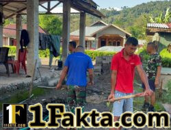 TNI dan Warga Kompak, Pembangunan MCK TMMD Ke-128 di Aelipo Dikebut