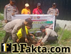 Polsek Pangkalan Kuras Tanam Bibit Pohon Buah, Dukung Program Green Policing di Sorek Satu