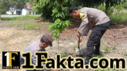 Polsek Bunut Rawat Bibit Pohon, Dukung Program Green Policing di Pelalawan