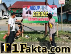 Polsek Pangkalan Kerinci Pasang Spanduk Anti-Narkoba, Upaya Cegah Peredaran di Masyarakat