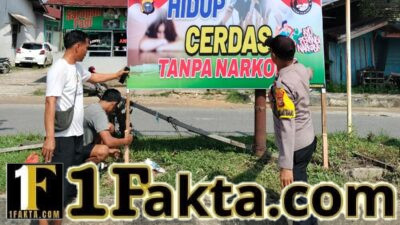 Polsek Pangkalan Kerinci Pasang Spanduk Anti-Narkoba, Upaya Cegah Peredaran di Masyarakat