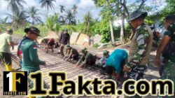 Pengecoran Rabat Jalan Sasaran I TMMD Ke-128 Kodim 1615/Lotim Dikebut