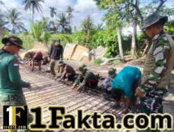 Pengecoran Rabat Jalan Sasaran I TMMD Ke-128 Kodim 1615/Lotim Dikebut
