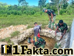 Semangat Gotong Royong, Satgas TMMD Lanjutkan Pembangunan MCK di Sumba Barat Daya