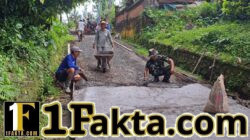 Dari Tanah ke Beton, Babinsa Pesagi Bersama Warga Wujudkan Jalan Layak Antar Banjar