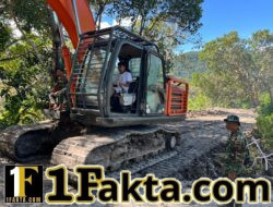 Satgas TMMD ke-128 Kodim 1602/Ende Tancap Gas, Alat Berat Buka Akses Jalan Desa