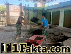 TMMD Ke-128 Bangun Tiang Bak Air Masjid di Suralaga