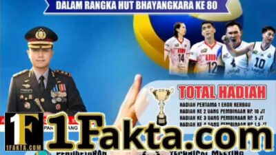KAPOLRES PANDEGLANG GELAR OPEN TURNAMEN VOLLEYBALL CUP 2026, TOTAL HADIAH 1 EKOR KERBAU