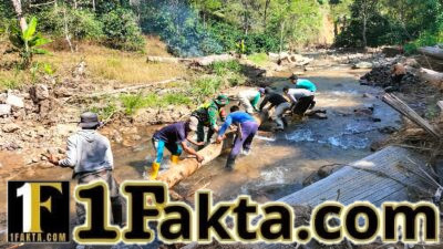 Wujud Kepedulian TNI, Babinsa di Celala Bantu Warga Siapkan Jembatan Pelintasan Kebun