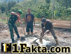 Karya Bhakti Babinsa di Aceh Tengah, Gotong Royong Bangun Rumah Warga