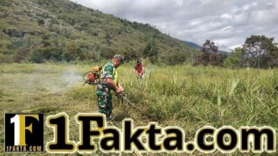 Babinsa Koramil 06/Jagong dan Warga Gelar Karya Bakti di Desa Berawang Dewal