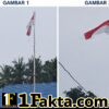 Bendera Merah Putih Sobek Tetap Berkibar Di Tiang Bendera SMKN 1 Muara Batu