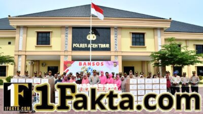 300 Paket Bansos untuk Warga, Polres Aceh Timur Tebar Kepedulian di Hari Bhayangkara Ke-80