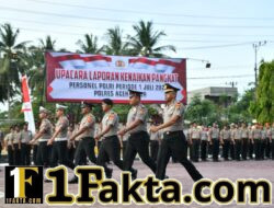 Hari Bhayangkara Ke-80, Kapolres Aceh Timur Pimpin Upacara Kenaikan Pangkat 62 Personel