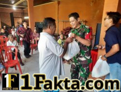 Tabanan, Babinsa Desa Batuaji Dampingi Penyaluran Bantuan Sembako untuk 100 Penerima Manfaat