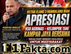 Ketua Elang 3 Hambalang Riau Apresiasi KSO Agrinas–Kelompok Tani Kampar Jaya Bersama, Ribuan Paket Sembako Disalurkan untuk Masyarakat