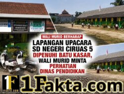 Lapangan Upacara SD Negeri Ciruas 5 Dipenuhi Batu Kasar, Wali Murid Minta Perhatian Dinas Pendidikan