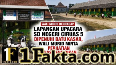 Lapangan Upacara SD Negeri Ciruas 5 Dipenuhi Batu Kasar, Wali Murid Minta Perhatian Dinas Pendidikan