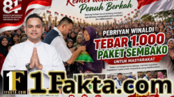 Kemerdekaan Penuh Berkah, Pebriyan Winaldi Tebar 1.000 Paket Sembako untuk Masyarakat Kampar